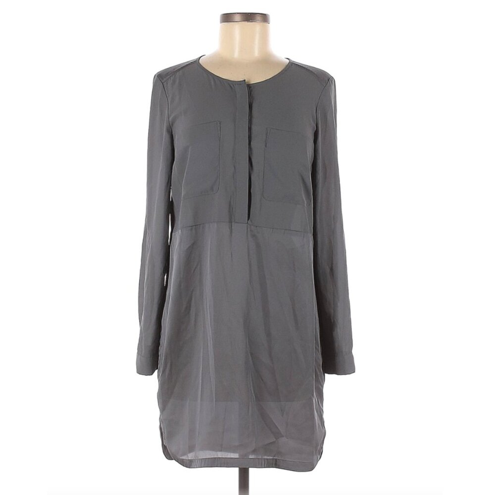 H&M Gray Long Sleeve Shirt Dress size 6